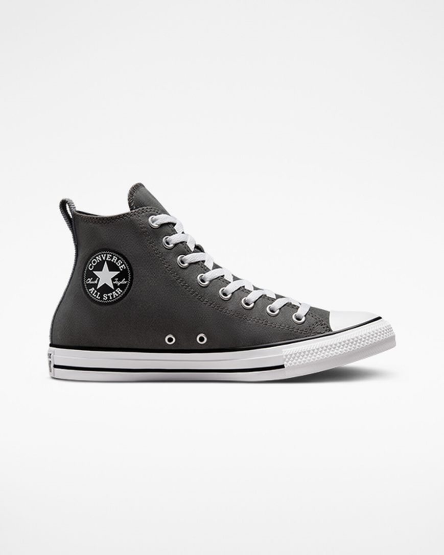 Dámské Boty Vysoké Converse Chuck Taylor All Star Woven Twill Šedé Černé | CZ DZPW96